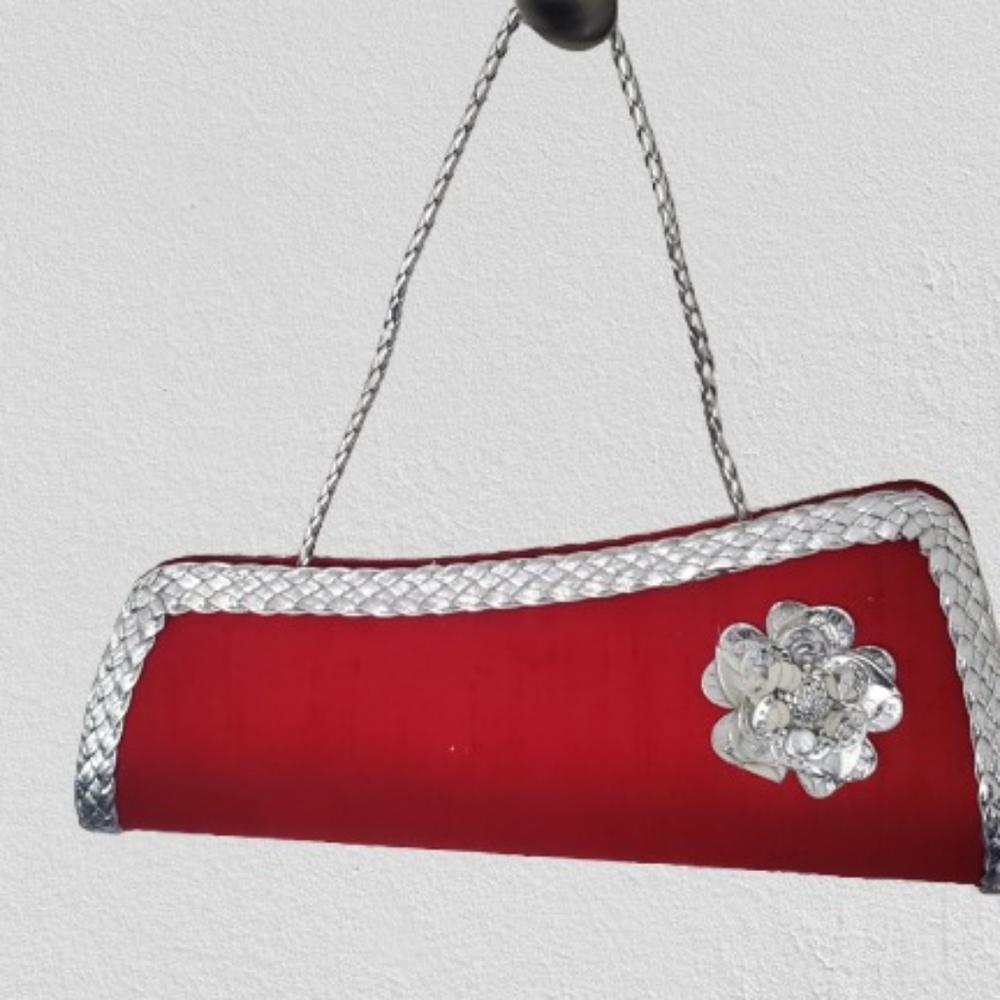 Red designer evening clutch
